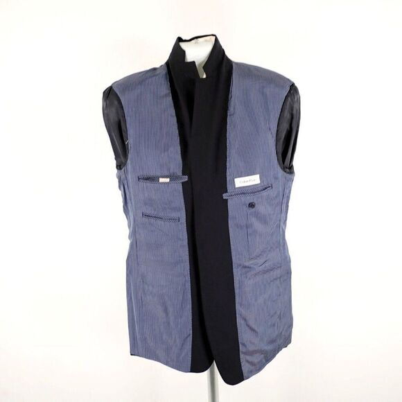 Calvin Klein Wool Navy Blue 38L 2 Silver Button Blazer Or‎ Slim Fit 40L - Picture 9 of 10